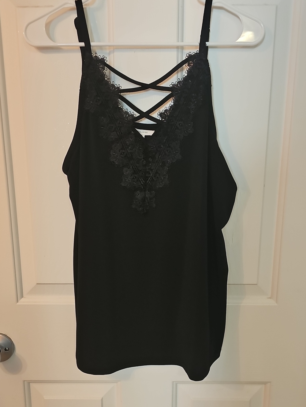 Maurices Black Lace-Trim Crisscross Camisole
